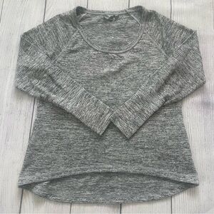 Athleta Heather Gray No Sweatin’ It Shark Bite Sweatshirt Size Large